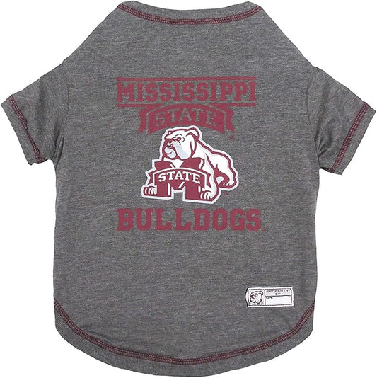 Pets First Collegiate MISSISSIPPI STATE BULLDDOGS Dog T-Shirt, X-Small. - Licensed Shirt for Pets Team Colored with Team Logos.- Premium Stretchable Materials for the Comfrot of your Dog & Cat.