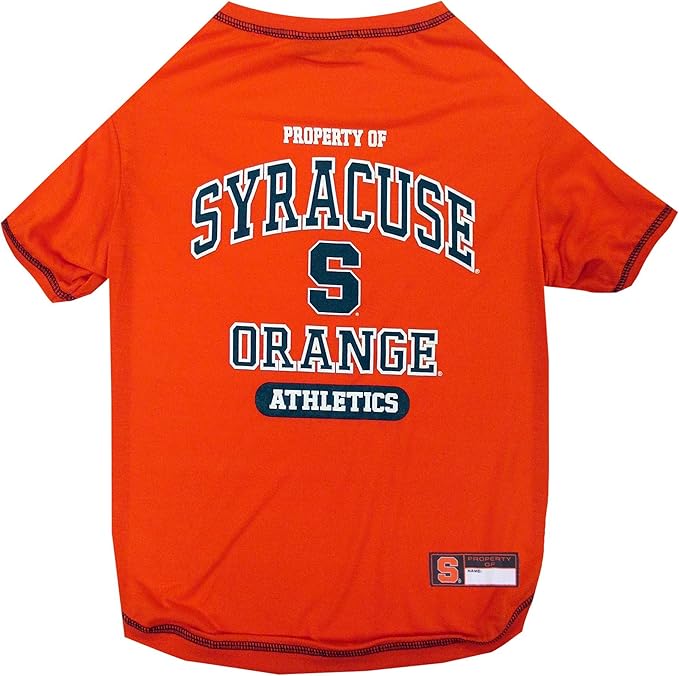 Pets First Collegiate Syracuse Orange Dog T-Shirt, X-Large. - Licensed Shirt for Pets Team Colored with Team Logos.- Premium Stretchable Materials for The Comfrot of Your Dog & Cat.