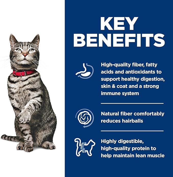 Hill's Science Diet Urinary Hairball Control, Adult 1-6, Urinary Track Health & Hairball Control Support, Dry Cat Food, Chicken Recipe, 7 lb Bag