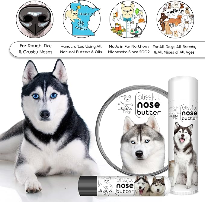 The Blissful Dog Husky Unscented Nose Butter - Dog Nose Butter, 8 Ounce
