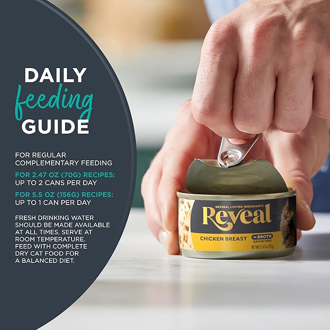 Reveal - Grain Free | Wet Canned Cat Food | 2.47oz - 24 Pack - Premium Nutrition, 100% Natural, No Additives, and Limited Ingredients (Tuna with Salmon in Broth)