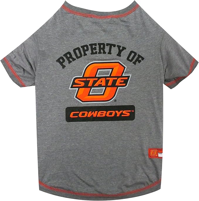 Pets First Collegiate OKLAHOMA STATE COWBOYS Dog T-Shirt, Large. - Licensed Shirt for Pets Team Colored with Team Logos.- Premium Stretchable Materials for the Comfrot of your Dog & Cat.