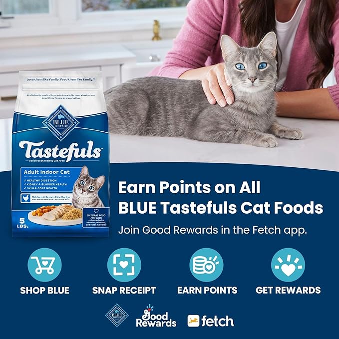 Blue Buffalo Tastefuls Weight & Hairball Control Natural Dry Food for Adult Cats, 3-lb. Bag