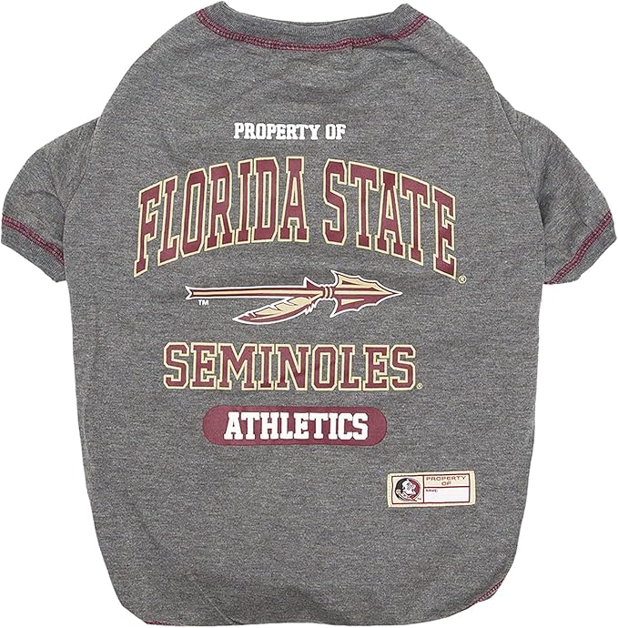 Pets First Collegiate FLORIDA STATE SEMINOLES Dog T-Shirt, X-Small. - Licensed Shirt for Pets Team Colored with Team Logos.- Premium Stretchable Materials for the Comfrot of your Dog & Cat.