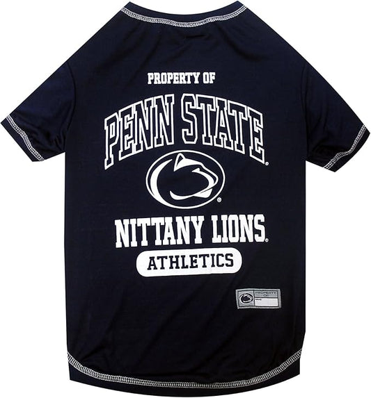 Pets First Collegiate PENN STATE NITTANY LIONS Dog T-Shirt, Large. - Licensed Shirt for Pets Team Colored with Team Logos.- Premium Stretchable Materials for the Comfrot of your Dog & Cat.