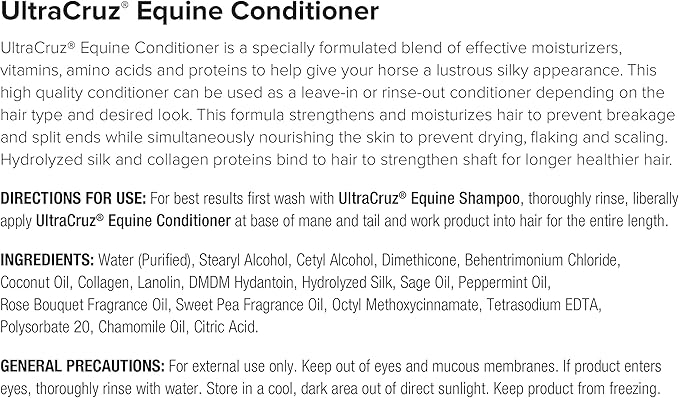UltraCruz Equine Horse Shampoo, Conditioner and Fly & Tick Spray Bundle, 32 oz Each