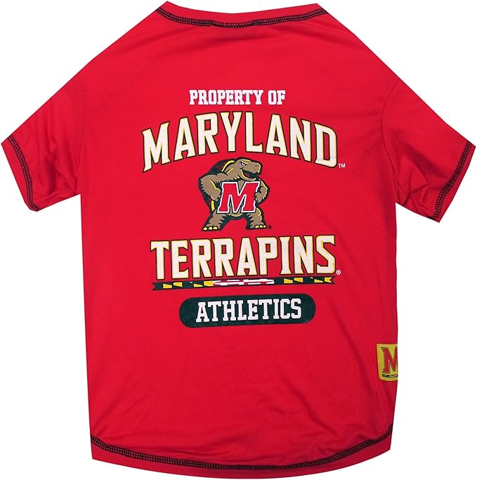 Pets First Collegiate Maryland Terrapins Dog T-Shirt, X-Large. - Licensed Shirt for Pets Team Colored with Team Logos.- Premium Stretchable Materials for The Comfrot of Your Dog & Cat.