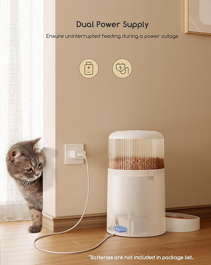 Faroro Automatic Cat Feeder with Camera, 3MP HD Video with Night Vision, 5G WiFi Cat Feeder Automatic with APP Control, 2-Way Audio, Low Food Sensor, Motion Alerts for Cats and Dogs