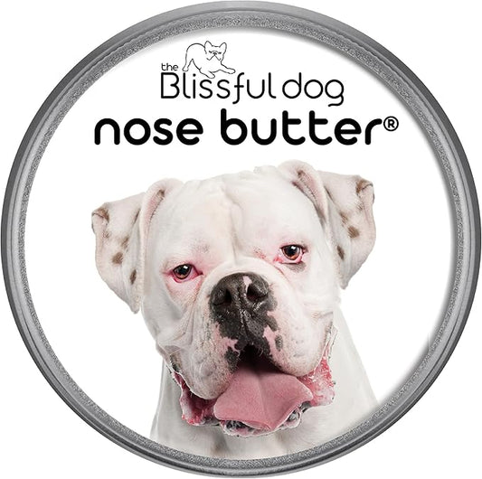 The Blissful Dog White Boxer Nose Butter for Dry, Cracked Skin, Lick-Safe Dog Nose Balm with Moisturizing Shea Butter, Almond, Olive, and Essential Oils, Pet Supplies, Uncented, 4 oz.
