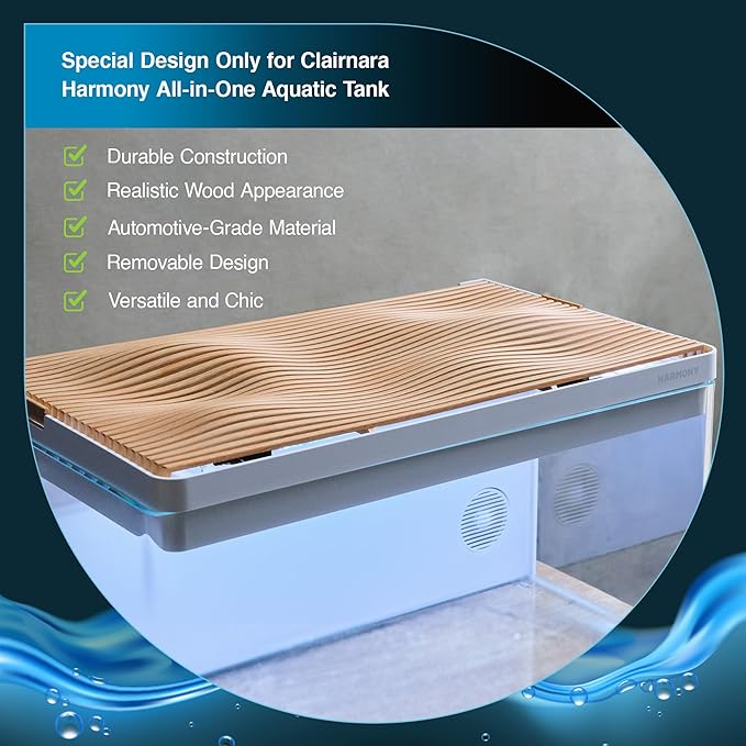 Cedar Wood Grain Top Lid for Clairnara Harmony Aquatic Tank