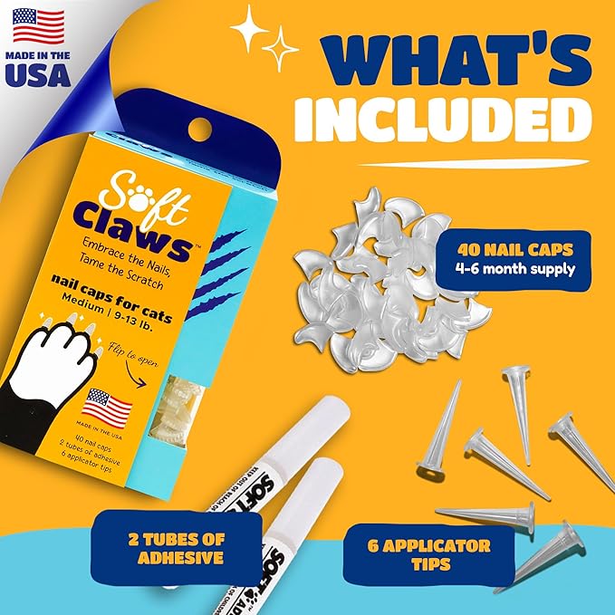 Soft Claws Safe Scratch-Free Solution for Cats - CLS (Cleat Lock System), Size: Medium, Color: Purple