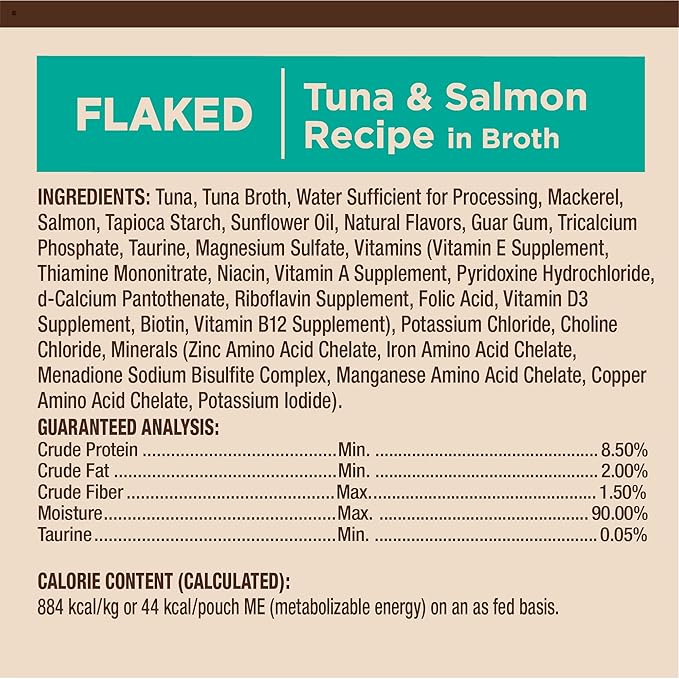 Wellness CORE Tiny Tasters Flaked Adult Wet Cat Food, Natural, Protein-Rich, Grain Free, 1.75-Ounce Pouch, 12 Pack, (Tuna & Salmon)
