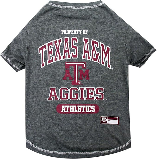 Pets First Collegiate TEXAS A&M AGGIES Dog T-Shirt, Small. - Licensed Shirt for Pets Team Colored with Team Logos.- Premium Stretchable Materials for the Comfrot of your Dog & Cat.