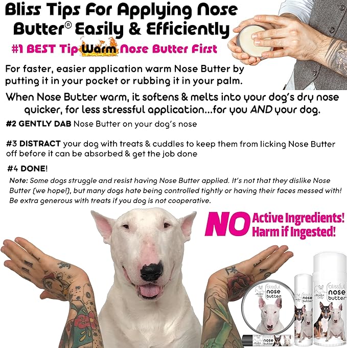 The Blissful Dog Bull Terrier Unscented Nose Butter, 8 oz