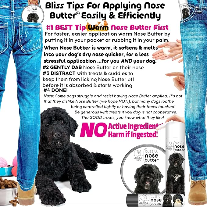 The Blissful Dog Portuguese Water Dog Unscented Nose Butter - Dog Nose Butter, 4 Ounce