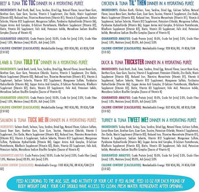 Weruva B.F.F. Play - Best Feline Friend Paté Lovers, Aw Yeah!, Play Paté Buffet Variety Pack, 2.8oz Can (Pack of 18)