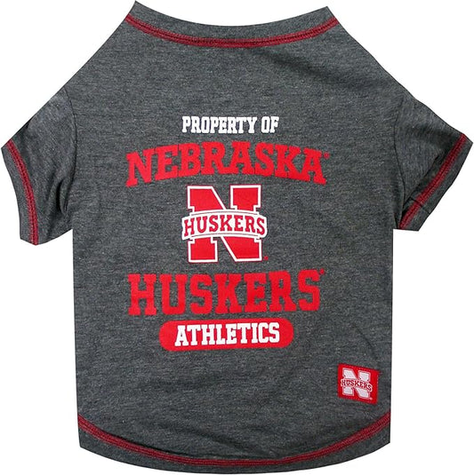 Pets First Collegiate NEBRASKA CORNHUSKERS Dog T-Shirt, Small. - Licensed Shirt for Pets Team Colored with Team Logos.- Premium Stretchable Materials for the Comfrot of your Dog & Cat.