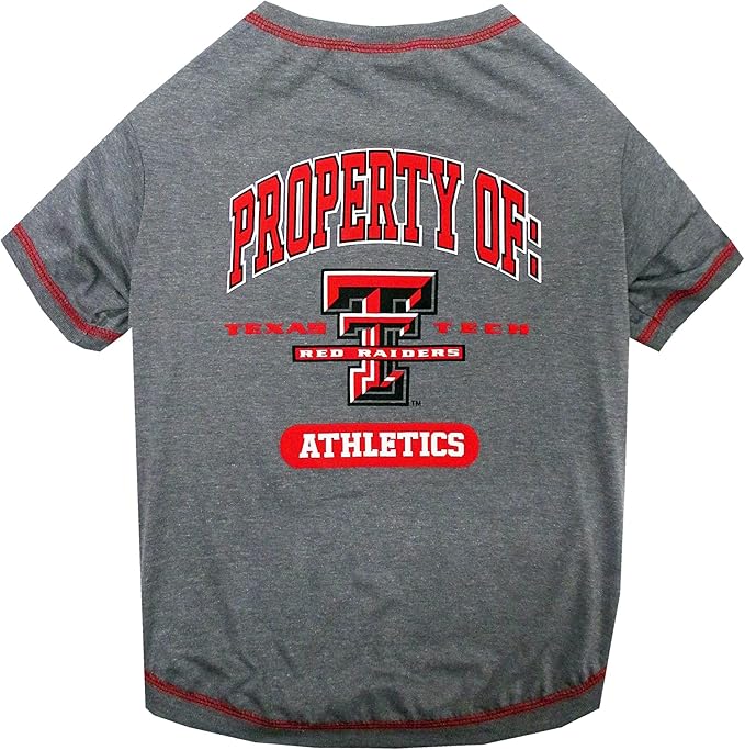 Pets First Collegiate Texas TECH RED Raiders Dog T-Shirt, Medium. - Licensed Shirt for Pets Team Colored with Team Logos.- Premium Stretchable Materials for The Comfrot of Your Dog & Cat.