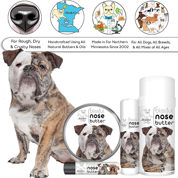 The Blissful Dog Olde English Bulldogge Unscented Nose Butter - Dog Nose Butter, 1 Ounce