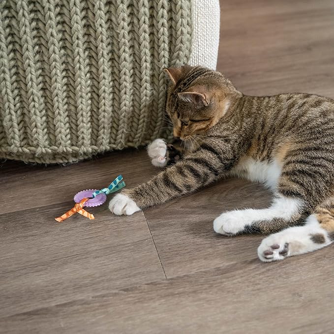 Catstages Kitty Chew Wheel, Dental Cat Toy with Catnip Oil, Teeth Cleaning, Healthy Chewing, Boredom Relief, Kicking & Batting for Kittens and Adult Cats, Purple