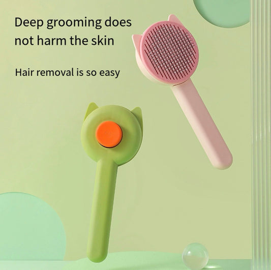 Self-Cleaning Slicker Brush for Cats & Dogs – Shedding Grooming Comb